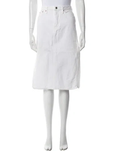 Pre-owned Grlfrnd Knee-length Skirt In White