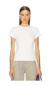 Grlfrnd Layered Short Sleeve Tee In White