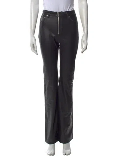 Pre-owned Grlfrnd Leather Flared Pants W/ Tags In Black