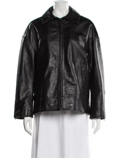 Pre-owned Grlfrnd Leather Jacket In Black