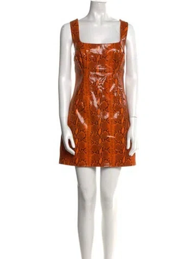 Pre-owned Grlfrnd Leather Mini Dress W/ Tags In Orange