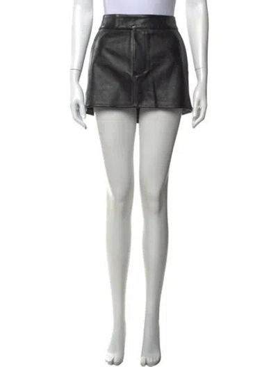 Pre-owned Grlfrnd Leather Mini Skirt In Black