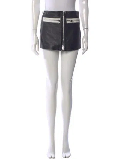 Pre-owned Grlfrnd Leather Mini Skirt In Multi