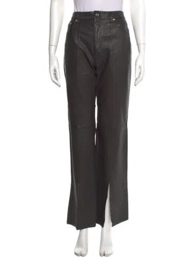 Pre-owned Grlfrnd Leather Wide Leg Pants In Black