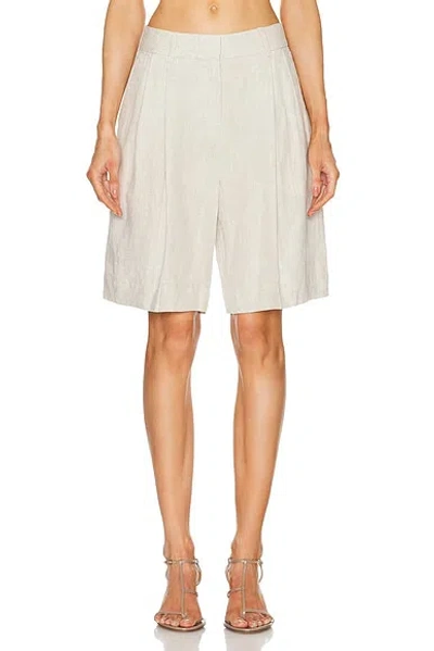 Grlfrnd Linen Bermuda Shorts In Natural Linen