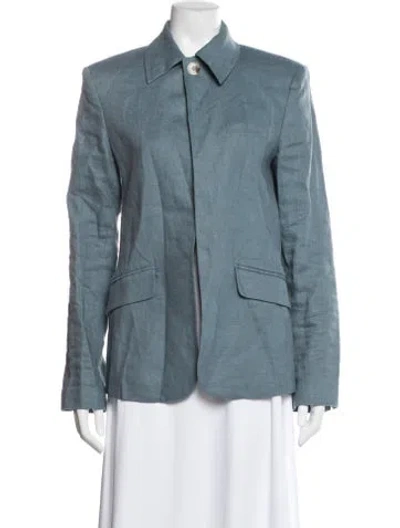 Pre-owned Grlfrnd Linen Blazer In Blue