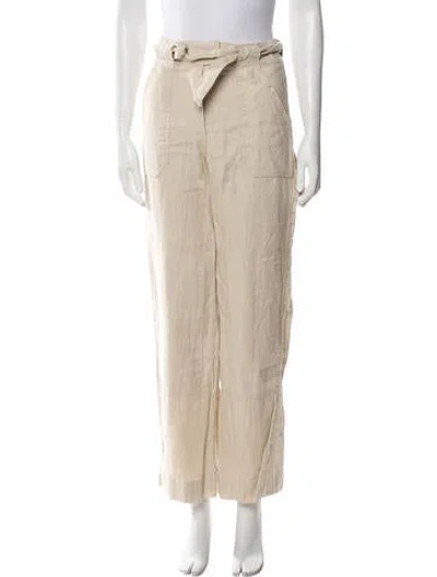Pre-owned Grlfrnd Linen Wide Leg Pants In Neutral