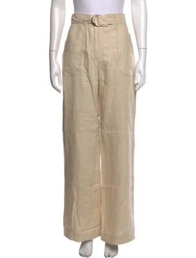 Pre-owned Grlfrnd Linen Wide Leg Pants W/ Tags In Neutrals