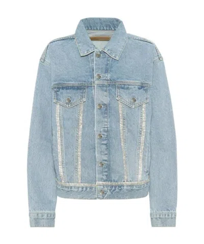 Grlfrnd Logo Denim Casual Jacket In Gray