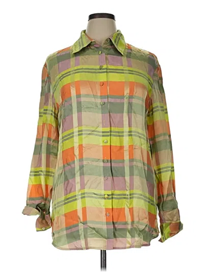 Pre-owned Grlfrnd Long Sleeve Button Down Shirt In Green