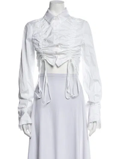 Pre-owned Grlfrnd Long Sleeve Button-up Top W/ Tags In White