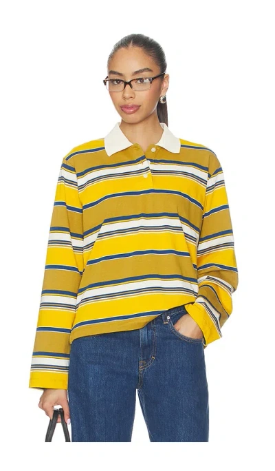 Grlfrnd Long Sleeve Polo In Yellow
