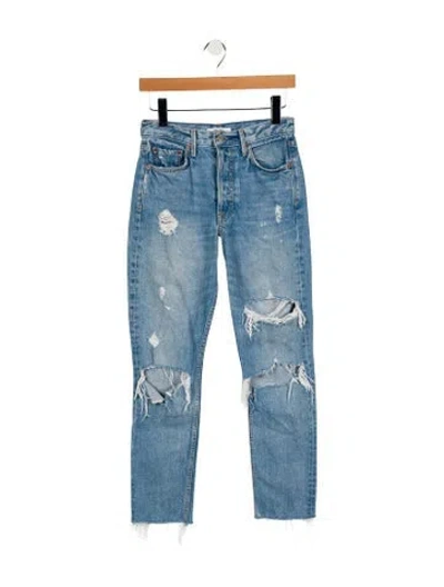 Pre-owned Grlfrnd Low-rise Skinny Leg Jeans In Blue
