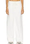 Grlfrnd Lucia Drawstring Baggy Wide Leg Denim Jeans In Arroyo In White