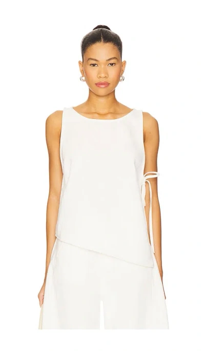 Grlfrnd Marion Tencel Side Tie Top In White