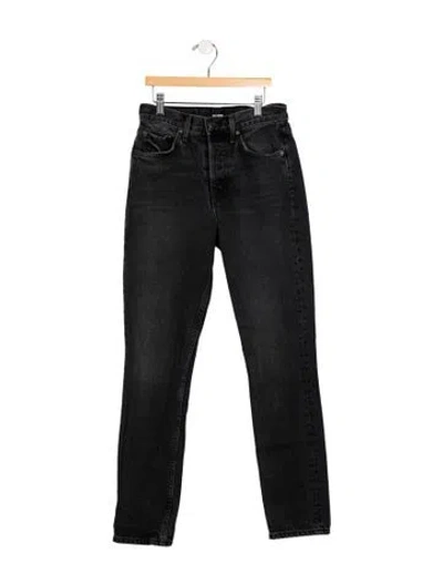 Pre-owned Grlfrnd Mid-rise Skinny Leg Jeans In Black