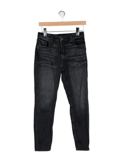 Pre-owned Grlfrnd Mid-rise Skinny Leg Jeans In Black