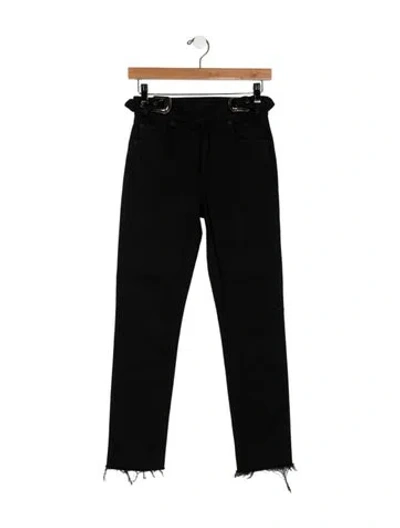 Pre-owned Grlfrnd Mid-rise Skinny Leg Jeans In Black