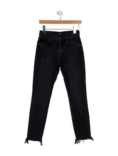 Pre-owned Grlfrnd Mid-rise Skinny Leg Jeans In Black