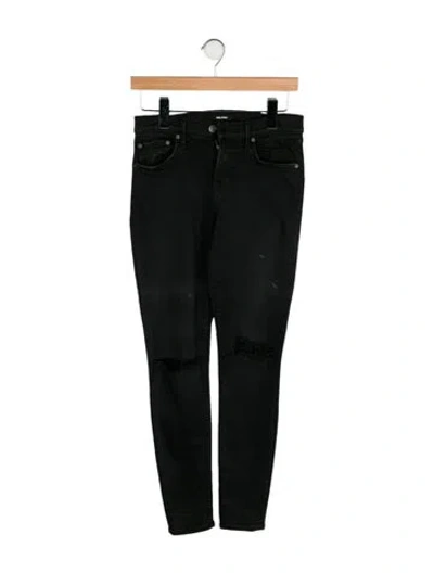 Pre-owned Grlfrnd Mid-rise Skinny Leg Jeans In Black