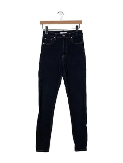 Pre-owned Grlfrnd Mid-rise Skinny Leg Jeans In Blue
