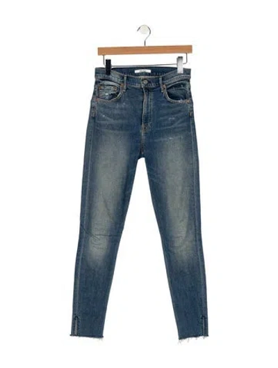 Pre-owned Grlfrnd Mid-rise Skinny Leg Jeans In Blue