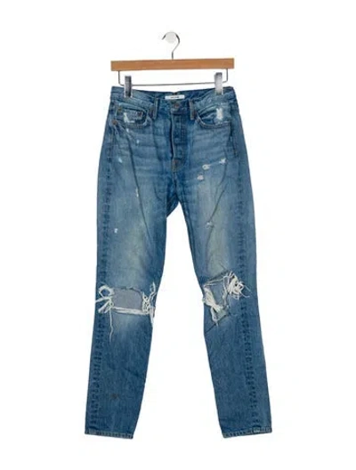 Pre-owned Grlfrnd Mid-rise Skinny Leg Jeans In Blue