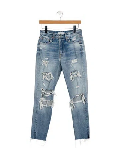 Pre-owned Grlfrnd Mid-rise Skinny Leg Jeans In Blue