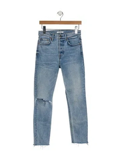 Pre-owned Grlfrnd Mid-rise Skinny Leg Jeans In Blue