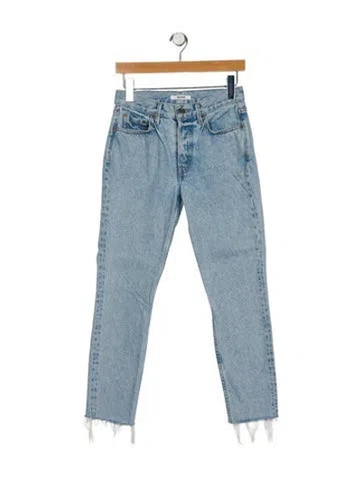 Pre-owned Grlfrnd Mid-rise Skinny Leg Jeans In Blue