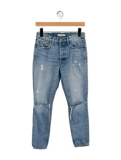 Pre-owned Grlfrnd Mid-rise Skinny Leg Jeans In Blue