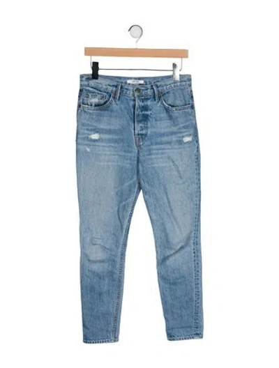 Pre-owned Grlfrnd Mid-rise Skinny Leg Jeans In Blue