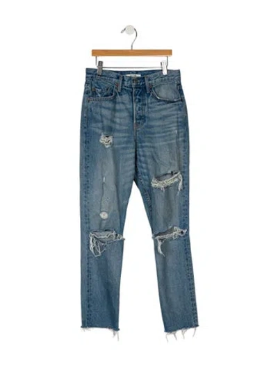 Pre-owned Grlfrnd Mid-rise Skinny Leg Jeans In Blue