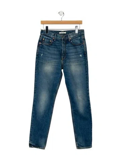 Pre-owned Grlfrnd Mid-rise Skinny Leg Jeans In Blue