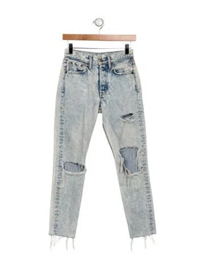 Pre-owned Grlfrnd Mid-rise Skinny Leg Jeans In Blue
