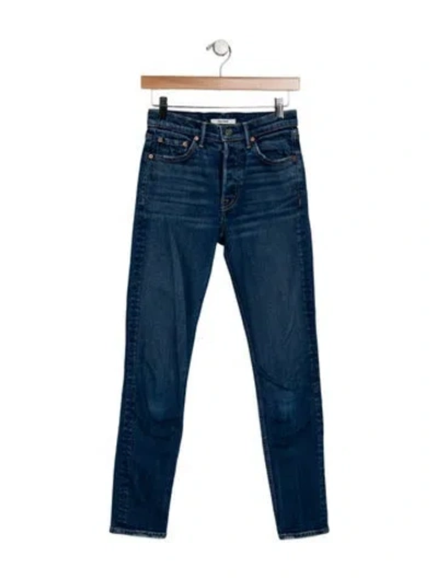 Pre-owned Grlfrnd Mid-rise Skinny Leg Jeans In Blue