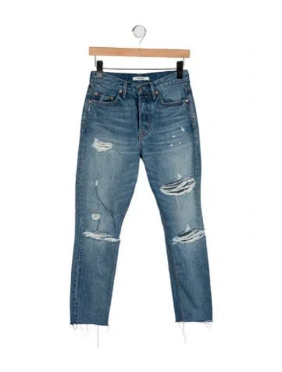 Pre-owned Grlfrnd Mid-rise Skinny Leg Jeans In Blue