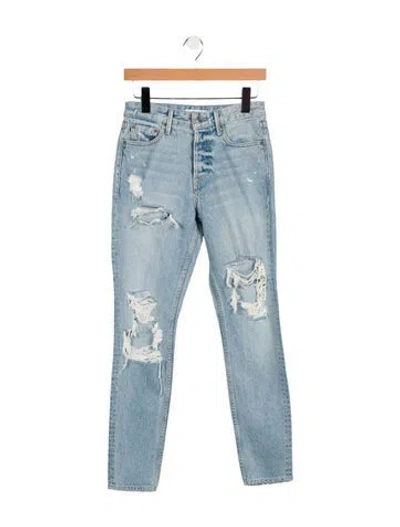 Pre-owned Grlfrnd Mid-rise Skinny Leg Jeans In Blue