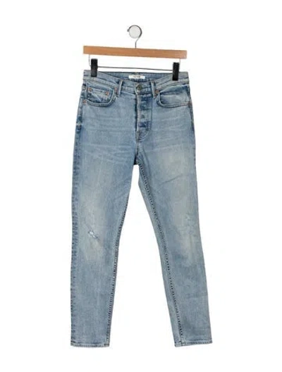 Pre-owned Grlfrnd Mid-rise Skinny Leg Jeans In Blue