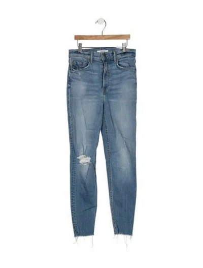 Pre-owned Grlfrnd Mid-rise Skinny Leg Jeans In Blue
