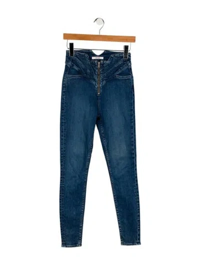 Pre-owned Grlfrnd Mid-rise Skinny Leg Jeans In Blue