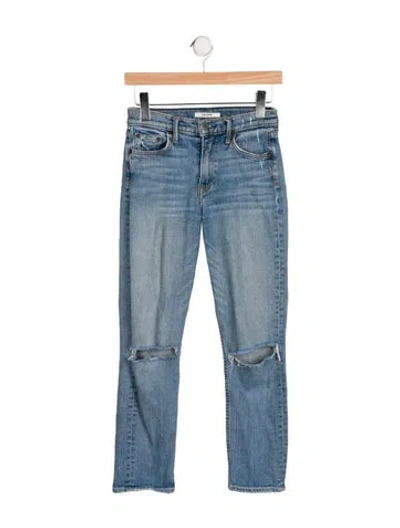 Pre-owned Grlfrnd Mid-rise Skinny Leg Jeans In Blue