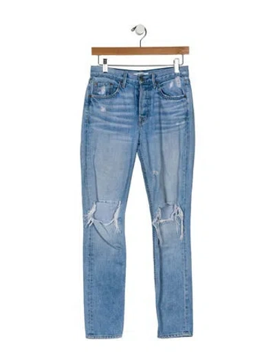 Pre-owned Grlfrnd Mid-rise Skinny Leg Jeans In Blue