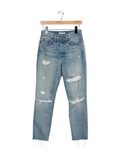 Pre-owned Grlfrnd Mid-rise Skinny Leg Jeans In Blue