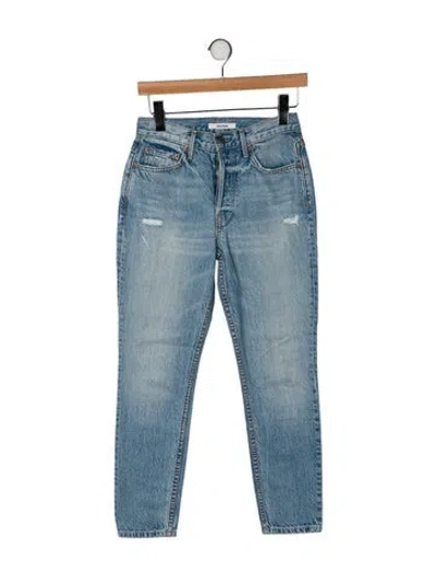 Pre-owned Grlfrnd Mid-rise Skinny Leg Jeans In Blue