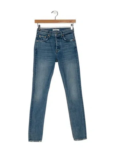 Pre-owned Grlfrnd Mid-rise Skinny Leg Jeans In Blue