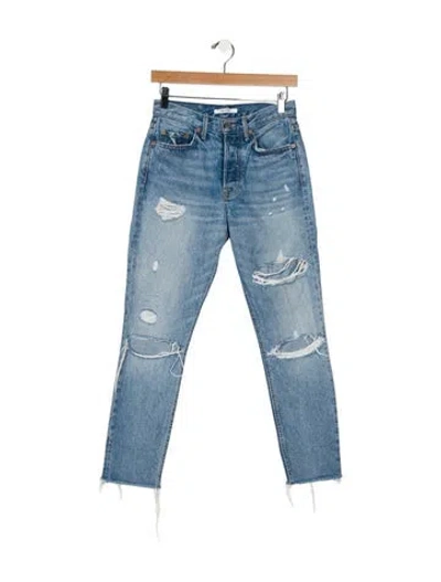 Pre-owned Grlfrnd Mid-rise Skinny Leg Jeans In Blue