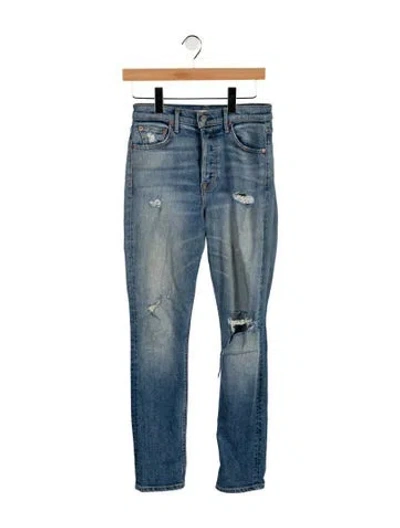 Pre-owned Grlfrnd Mid-rise Skinny Leg Jeans In Blue