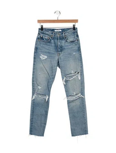 Pre-owned Grlfrnd Mid-rise Skinny Leg Jeans In Blue