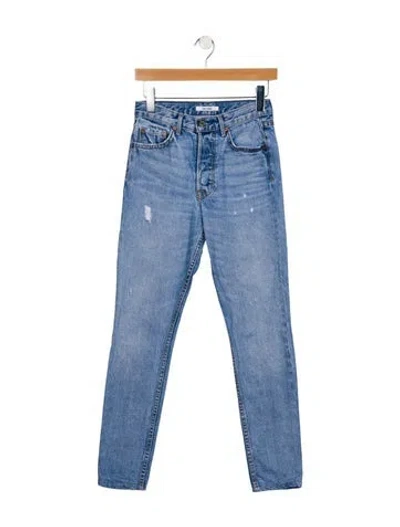 Pre-owned Grlfrnd Mid-rise Skinny Leg Jeans In Blue
